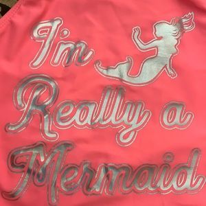 NWOT NEON PINK Mermaid bathing suit